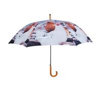 Nature Print Parapluie Avec Manche En Bois - Poule - H 95 X D 120 Cm
