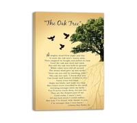 Nature Quote Wall Decor Oak Tree Inspired Canvas Print Poetic Saying Modern Art for Home Office Study Room(Unframed,12x18inch(30x45cm))