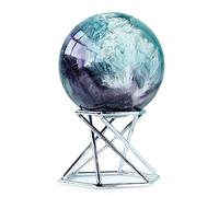Nature Rainbow Fluorite Crystal Ball Sphere with Stand Balls Gemstone for, Feng Shui, Home Decor, Office Table Decorations,2.0in Gemstone Stone