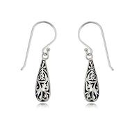 Nature Rebel Ensemble de boucles d'oreilles bohème en argent sterling 925 - Vintage - Ornements en forme de goutte