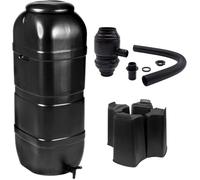 NATURE Récupérateur d'eau kit - 100 litres - Forme colonne - Traité anti-UV - Fabriqué en Europe - Noir