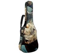 Nature Rhino Sac pour guitare acoustique 63,5 cm, 104,4 cm, 106,7 cm avec bandoulière réglable et crochet arrière, convient pour guitares électriques, basses, guitares classiques, ukulélé, Rhinocéros