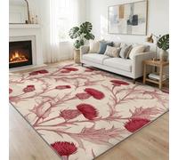 Nature Rurale Tapis Antidérapant 80 x 150 cm Doux Tapis, pour Salon Chambre à Coucher Salle à Manger Plante Chardons Feuilles Sauvages Moderne Lavable Poils Ras Lavable Poils Courts Moquette