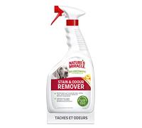 Nature’s Miracle Stain & Odour Remover - Spray Eliminateur pour taches et odeurs organiques des chiens - urine, excréments, vomis - Action Bio-Enzymatique - Multi-surfaces - Parfum Melon - 946 ml