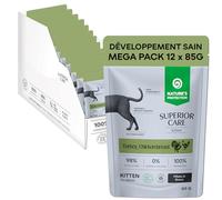 Nature’s Protection Superior Care Pâtée Hypoallergénique pour Chatons en Sachets, en Sauce avec Dinde et Blanc de Poulet, Haute Digestibilité et Soutien à la Croissance, 12 x 85 g