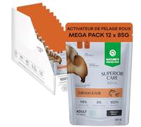 Nature’s Protection Superior Care Pâtée Hypoallergénique pour Chiens Adultes à Pelage Rouge en Sachets, en Sauce avec Saumon et Krill, Complexe RCE pour un Pelage Rouge Intense, 12 x 85 g