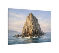 Nature Sea Stack Brown And Blue - Canvas Wall Art Print 36×24 inch (90×60 cm) - Horizontal / 1.25 inch (3 cm)