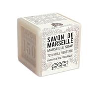 NATURE & SENTEURS - Savon de Marseille 150g - Cuit au Chaudron - Sans Parfum ni Graisse Animale - Riche en Glycérine - Pour Corps, Visage, Linge et Maison - Fabriqué en Provence
