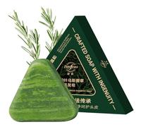 Nature Shampoo Bar, Seven Green Triangle Shampoo Soap, Cacumen Biotae Isatis Dndigotica Shampooing Soap, Usman Grass Shampooing Bar, Calming & Strengthens Hair for Women and Mens(1pcs)