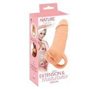 Nature Skin 2in1 Extension + Masturbateurs Gaines pour Pénis Peau Claire 1,0 cm