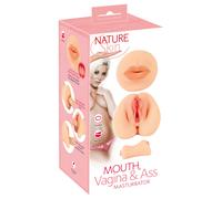 Nature Skin - masturbateur vagin et bouche (couleur naturelle)