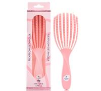 Nature Spell FlexiFlow Brosse à cheveux démêlante, mèches flexibles pour un brossage doux, élimine les nœuds et réduit la casse, convient à tous les types de cheveux, rose