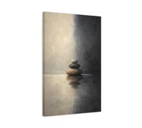 Nature Stacked Stones Brown And Gray - Canvas Wall Art Print 16×24 inch (40×60 cm) - Vertical / 1.25 inch (3 cm)