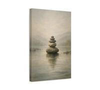 Nature Stacked Stones Zen Stone Stack - Canvas Wall Art Print 12×18 inch (30×45 cm) - Vertical / 1.25 inch (3 cm)