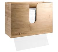 Nature Supplies Distributeur d'essuie-Mains en Bois - Porte-lingettes pour Le Mur et la Table pour Serviettes pliées en C, Z et intercouches