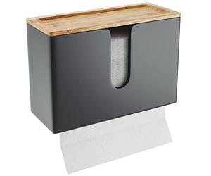 Nature Supplies | Distributeur Essuie Main Mural | Distributeur Papier Cuisine Et Salle De Bain | Devidoir Essuie Tout Mural | Porte Serviette De Table Feuille À Feuille, Pliés en V/C, Rechargeable