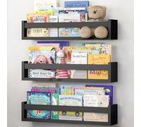 NATURE SUPPLIES Lot De 3 Étagères Murales en Bois, Bibliothèque Enfant, Étagère Murale Tablette Murale Étagère Montessori, Rangement Livre, Étagère Chambre 41 cm Marron