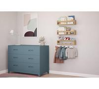 NATURE SUPPLIES Lot De 3 Étagères Murales en Bois, Bibliothèque Montessori Rangement Tablette Livre pour Chambre et Décoration Enfant. 41 cm, Bois Naturel