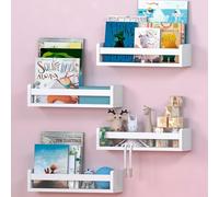 NATURE SUPPLIES Lot de 4 étagères Blanches pour Chambre d'enfant 41 cm, idéales pour Les Livres, Les Jouets et la décoration, bibliothèque Murale Flottante pour Chambre d'enfant et Enfants