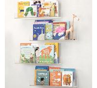 NATURE SUPPLIES Lot de 4 étagères flottantes en Acrylique Transparent de 40,6 cm, idéales pour Les Livres, Les Jouets et la décoration, bibliothèque Murale Flottante pour Chambre d'enfant et Enfants