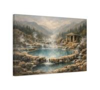 Nature Thermal Springs Blue And Brown Hot - Canvas Wall Art Print 24×16 inch (60×40 cm) - Horizontal / 1.25 inch (3 cm)