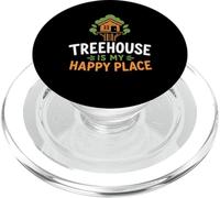 Nature Tree House Trees Quote Funny Happy Place Treehouse PopSockets PopGrip pour MagSafe