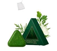 Nature Triangle Shampoo Bar,Natural Cypress Leaf Usman Grass Solid Shampoo Bar,Natural Seven Green Herbal Hair Care & Hair Growth Soap,Calming & Strengthens Hair for Women and Men (1)