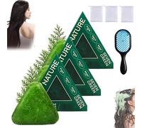 Nature Triangle Shampoo Bar, Nature Seven Green Soap Shampoo, 120g Glutinous Rice Water Solid Shampoos Bar, Natural Plant-Based, Calming & Strengthens Hair for Women and Mens (3pcs)