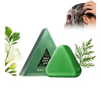 Nature Triangle Shampoo Bar, Nature Seven Green Soap Shampoo, Calming & Strengthens Hair for Women and Mens (1pcs)