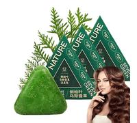 Nature Triangle Shampoo Bar, Nature Seven Green Soap Shampoos, Usman Grass Shampoo Bar Strengthens & Smooths Hair for Women and Men (3pcs)
