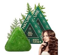 Nature Triangle Shampoo Bar, Nature Seven Green Soap Shampoos, Usman Grass Shampoo Bar Strengthens & Smooths Hair for Women and Men (2pcs)