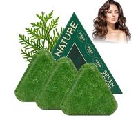 Nature Triangle Shampoo Bar, Shampoing Solide Cheveux Bouclés, Savon Vert pour Cheveux Shampoo Bar pour tous types de cheveux, Apaise et Fortifie les cheveux Des Femmes et Des Hommes (3pc)