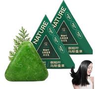 Nature Triangle Shampoo Bar, Usman Grass hampoo Bar, Calming & Strengthens Hair for Women and Mens (2 Pcs)