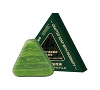 Nature Triangle Shampooing Bar, Natural Usman Grass Glutin Rice Rice Water Solid Shampoo Bar, Produits de soins du cuir chevelu Léger, apaisant et renforce les cheveux pour les femmes et hommes