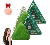 Nature Triangle Shampooing Solide, Nature Seven Green Savon Shampooing Solide, Usman Grass Eau De Riz Collante Savon Solid, Naturel Végétal, Calme Et Renforce Les Cheveux Pour Femmes Et Hommes (2PCS)