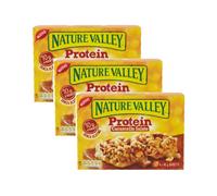 Nature Valley® | Barre protéinée molle aux cacahuètes et aux amandes avec enrobage de caramel salé - 3 paquets