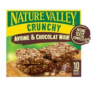 NATURE VALLEY - Barres Croustillantes Avoine & Chocolat Noir, Plaisir Croquant et Énergie (210g) - Le Lot De 4