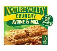 NATURE VALLEY - Barres Croustillantes Avoine et Miel, Énergie Naturelle & Texture Croquante (5x2 barres, 210g) - Le Lot De 4