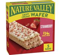 Nature Valley Barres de gaufrette crémeuses croustillantes à la fraise fabriquées avec des grains entiers 5 barres 184,3 g