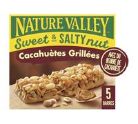 NATURE VALLEY - Barres Gourmandes Croquantes Sweet & Salty aux Cacahuètes, Équilibre Saveurs (Boîte 5x30g) - Le Lot De 4