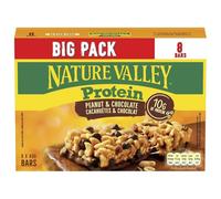 NATURE VALLEY - Barres Protéinées Arachide & Chocolat, Goût Gourmand et Texture Fondante (Boîte 8 barres) - lot de 3 - Vendu par Lot