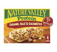 NATURE VALLEY - Barres Protéinées Saveur Caramel Salé et Cacahuètes, Texture Gourmande (Boîte 4x40g) - Le Lot De 3