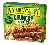 NATURE VALLEY - Crunch Avoine Miel - Barres de céréales croustillantes aux flocons d'avoine et au miel - 210g pour un petit déjeuner énergétique et gourmand - Lot De 4 - Vendu Par Lot