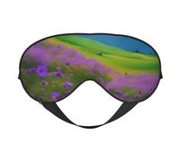 Nature Violet Fleurs Prairie Montagne Impression Scénique Extérieur Voyage Élégant Masque pour les Yeux Réglable Sommeil Camping Méditation Relaxation