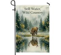 Nature Wildlife Forest Stag Citation Aquarelle Drapeau de jardin 30,5 x