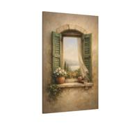 Nature Window View Mediterranean - Canvas Wall Art Print 32×48 inch (80×120 cm) - Vertical / 1.25 inch (3 cm)