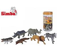 Nature World Animaux Safari 12,5-20cm 6 pièces dans un tonneau 15x25cm