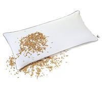 NATURECA Oreiller Epeautre Bio, Oreiller Ferme de taie Oreiller Ergonomique Coton, Oreillers 40x80 pour la Nuque, Oreiller orthopédique Anti Douleur vannure d’épeautre, décontracter Les Muscles