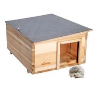 NatureCrafts Maison pour hérisson 45x34x20cm - Murs de 1.5 cm d'épaisseur (bois FSC) - Complètement étanche & résistant aux intempéries - Ventilation - Construction surélevée avec pieds