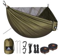 NATUREFUN Hamac de Camping avec Moustiquaire | Capacité de Charge de 300kg, (290 x 140 cm) Nylon Parachute Respirant, séchage Rapide | Accessoires complets | Hamac de Voyage Facile à Installer